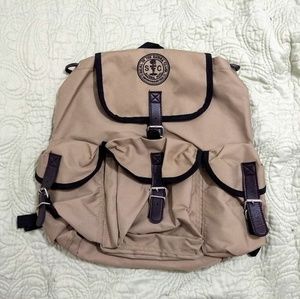 Sierra club tan and brown drawstring backpack nwot